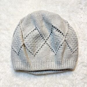 Banana Republic Wool Cashmere Blend Slouchy Gray Knit Soft Beanie Hat
